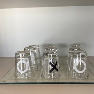 Set of Glass Tumblers with XO Design